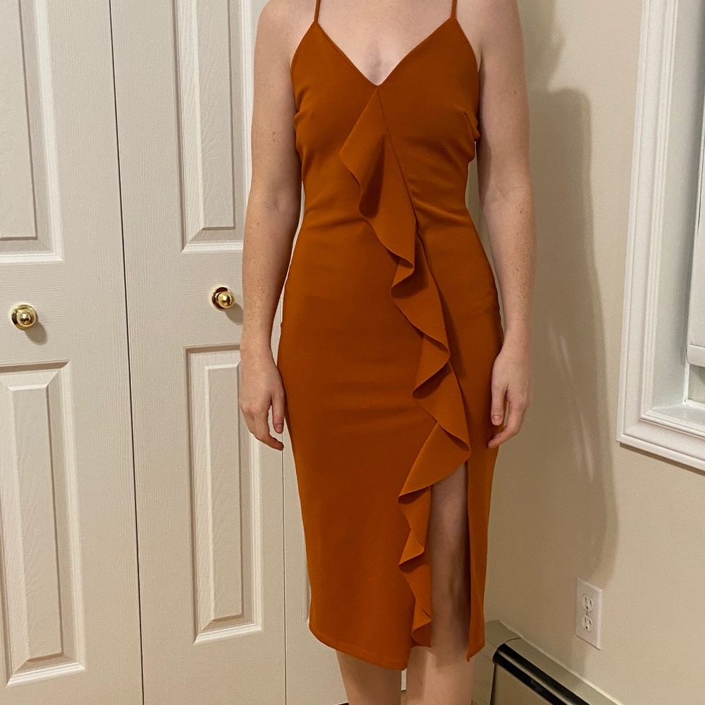 Room Service Strappy Ruffle Dress size Large - Picture 3 of 10